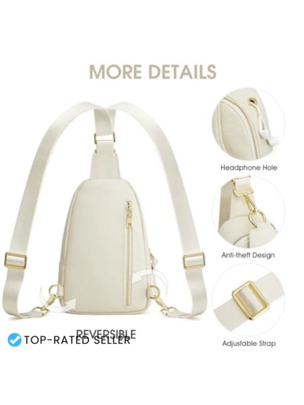 Leather Sling Bag Crossbody Fanny Pack RFID Blocking Minimal Chic Travel new